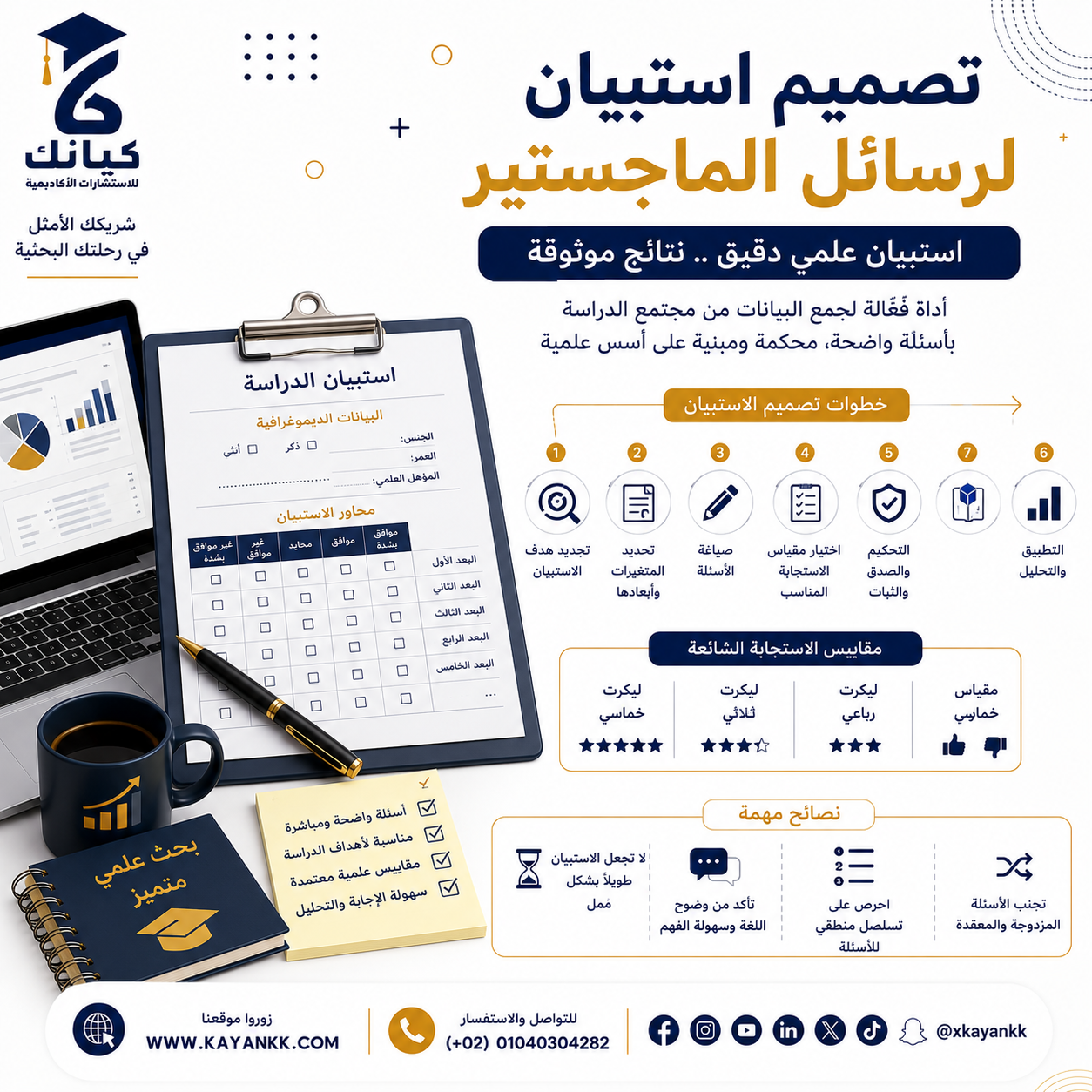تصميم استبيان لرسائل الماجستير
