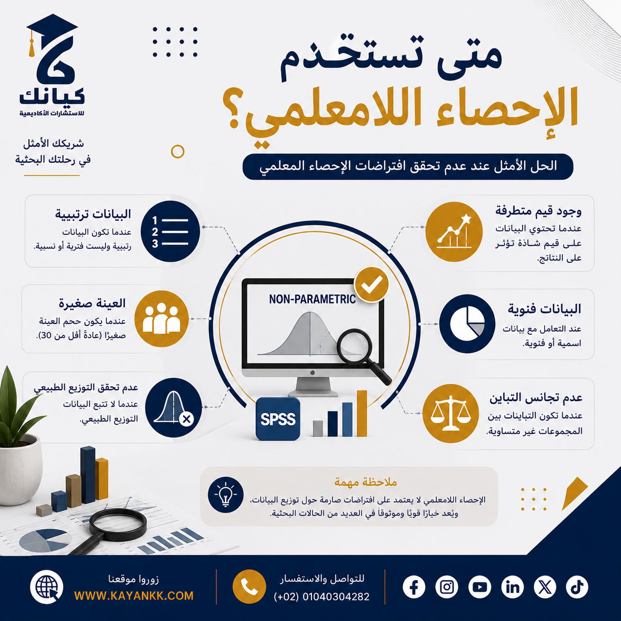 متى تستخدم الإحصاء اللامعلمي؟