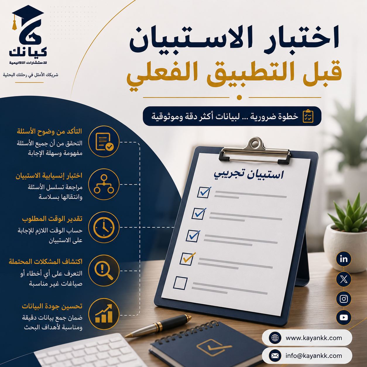 اختبار الاستبيان قبل التطبيق الفعلي